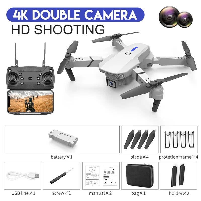 E88 ProIntelligent Folding Dro - огляд і ціна Drone Camera Lens